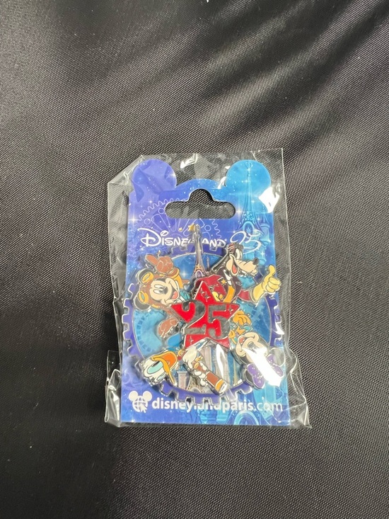Disney Other - Disneyland Paris 25th Anniversary Character Enamel Pin - Blue & Red